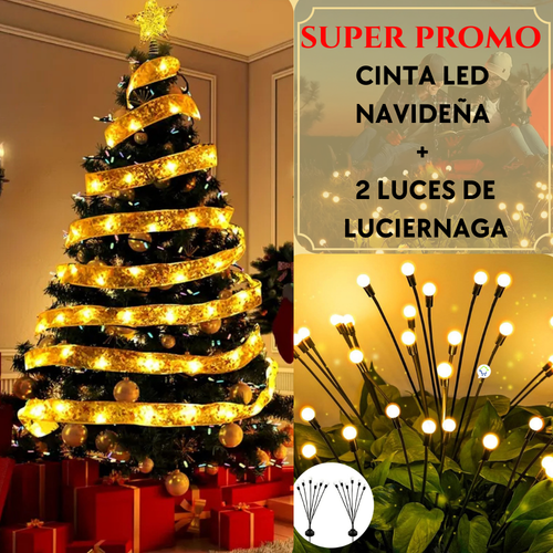 Promo Cinta Led Navideña + 2 Luces de Luciérnaga